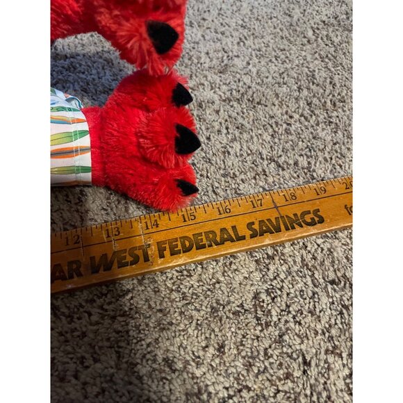 Build a Bear Red Brachiosaurus Dinosaur Plush 17 in Red Body Surf Club Outfit - Picture 6 of 6